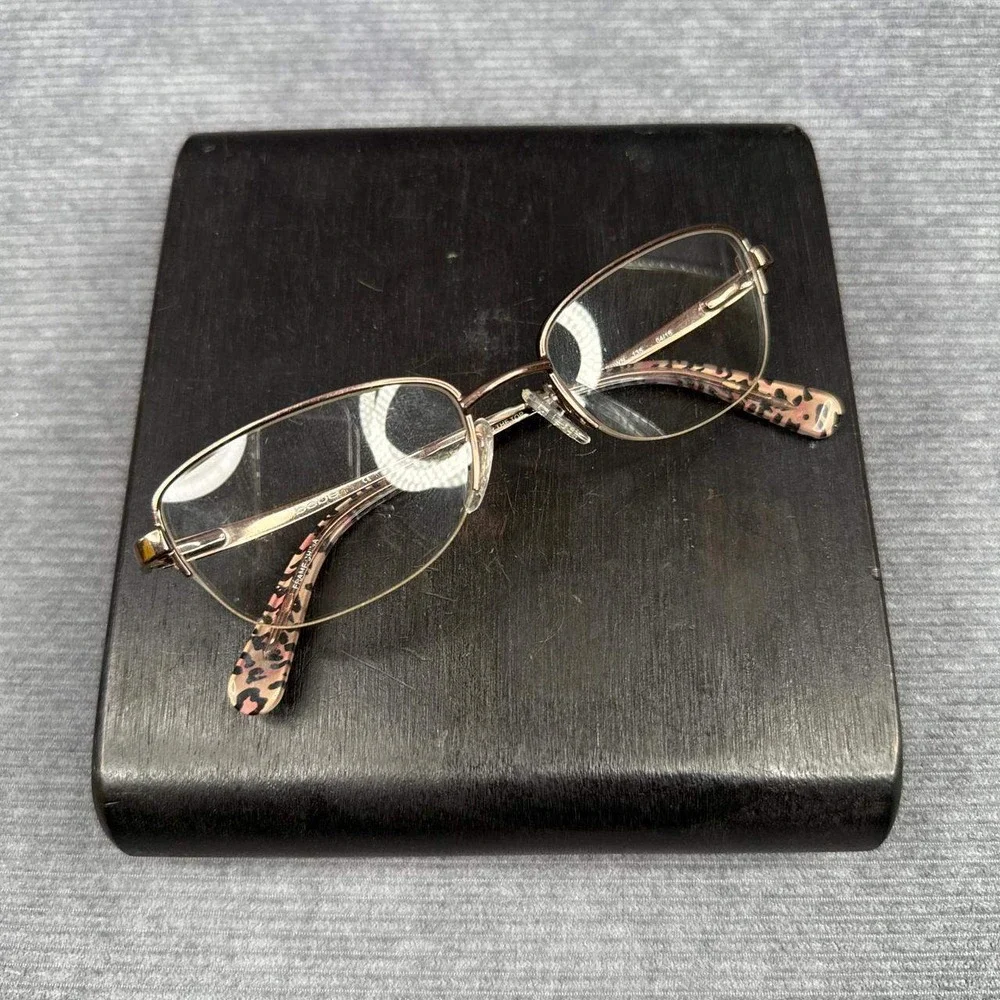 Bebe Over The Top BB5107 Y2k Eyeglasses Shiny Brown 210 Leopard Print 52-18-135